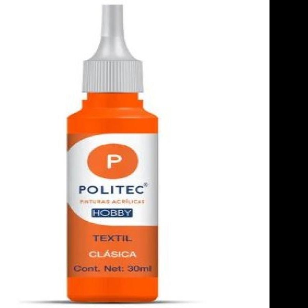 PINTURA TEXTIL CLASICA 30ML POLITEC NARANJA 605 E12 C240